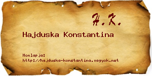 Hajduska Konstantina névjegykártya